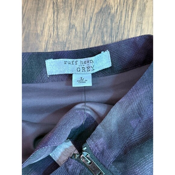 Ruff Hewn Women’s Skirt Large Purple Plaid Handkerchief Style NWT - Picture 5 of 6